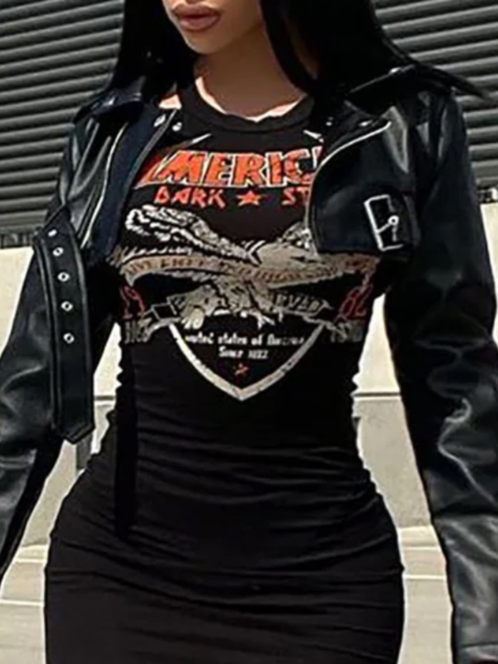 Moto Style Cropped Jacket - Picture 5 of 10